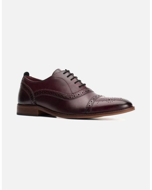 Base London Purple Cast Washed Brogues for men