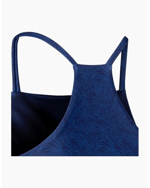 Trespass Blue Ladies Harlow Palm Leaf Swim Top