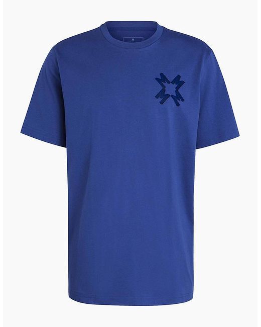 Adidas Blue Mufc Crew Neck Short Sleeve Jersey T-Shirt for men