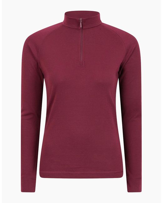 Mountain Warehouse Blue Ladies Talus Zip Neck Long-Sleeved Thermal Top