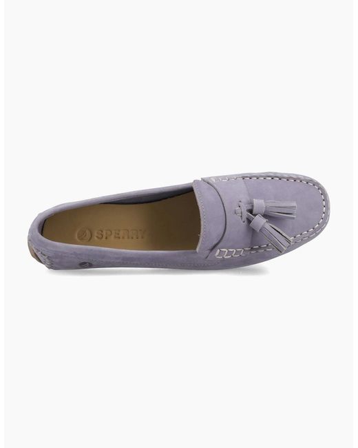 Sperry Top-Sider Gray Sperry Salvador Slip On Nubuck Lilac Moccasins Shoes
