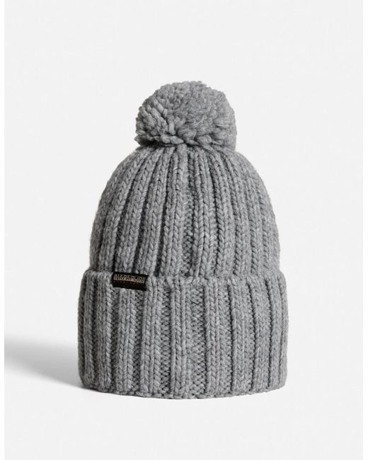 Napapijri White Semiury 5 Bobble Hat