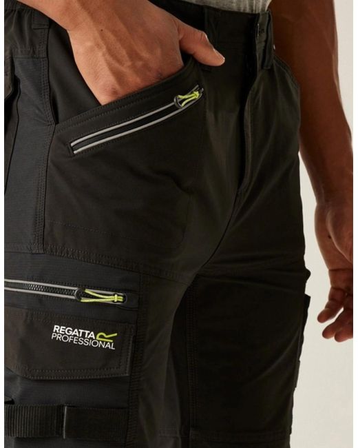Regatta Black Professional Softshell Stretch Work Trousers for men