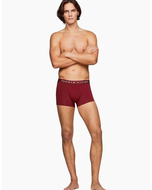 Tommy Hilfiger Blue 3-Pack Th Original Logo Boxer Trunks, /Rouge for men