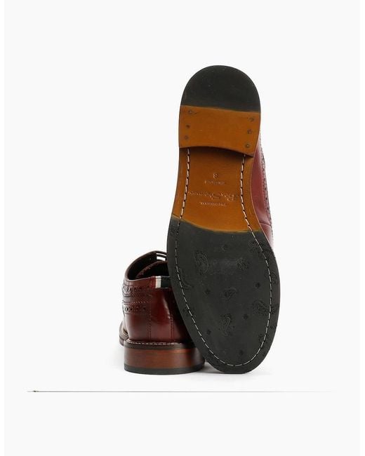 Ben Sherman Brown Archie Brogue Leather Burgundy Lace-Up Shoes for men