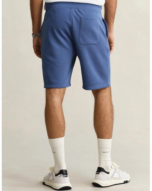Gant Blue Regular Fit Shield Logo Sweat Shorts for men