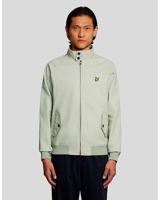 Lyle & Scott White Lyle & Scott Cotton Harrington Jacket Wheat for men
