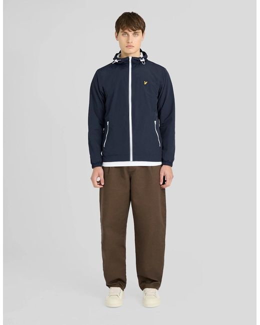 Lyle & Scott Blue Contrast Zip Water Resistant Jacket for men