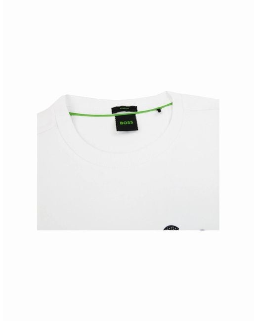 Boss White Tee 4 Circle Logo Print T Shirt 100 for men