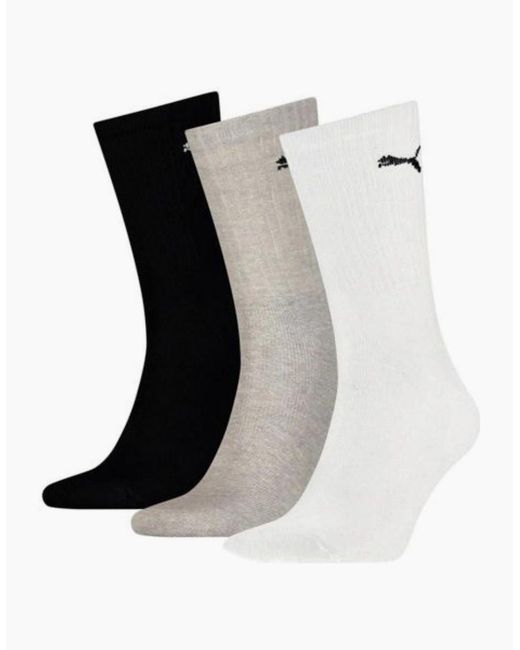 PUMA Black 3-Pack Sports Socks for men