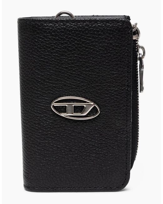 DIESEL Black L Zip Keyring for men