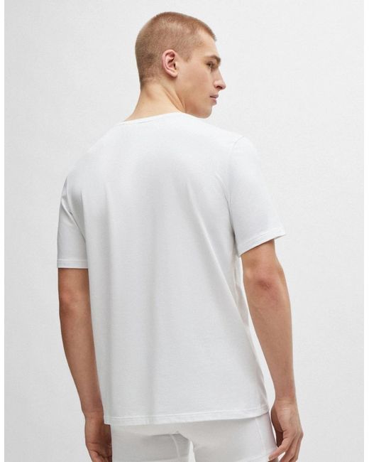 Boss White Boss Mix & Match Stretch-Cotton Regular Fit T-Shirt With Logo Detail for men