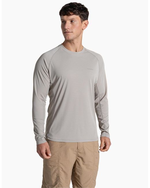 Craghoppers Gray Solarshield+ Nosilife Long-Sleeved T-Shirt for men