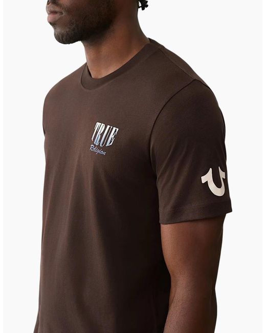 True Religion Brown T Shirts Cotton Tee for men