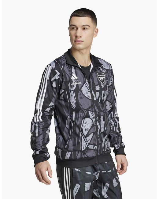 Adidas Blue Arsenal Tiro Mock Neck Full Zip Long Sleeve Track Top for men