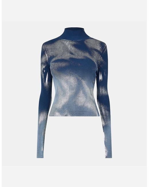 DIESEL Blue Turtleneck Slim Fit Long Sleeve Sweater