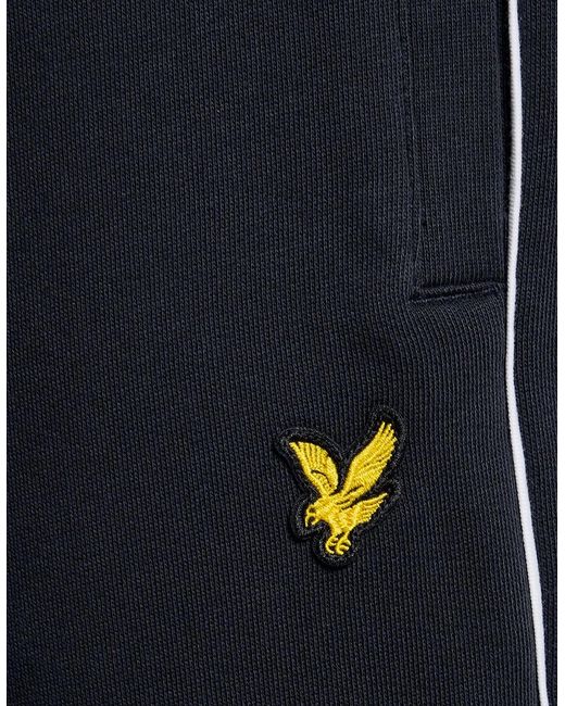 Lyle & Scott Blue Lyle & Scott Piped Straight Leg Track Bottoms Dark for men