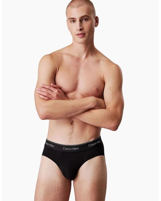 Calvin Klein White 3-Pack Icon Cotton Stretch Briefs for men