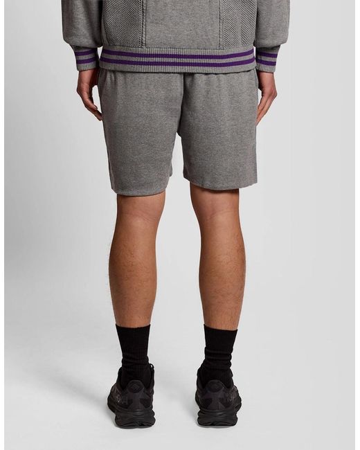 Lyle & Scott Gray Engineered Stripe Shorts for men