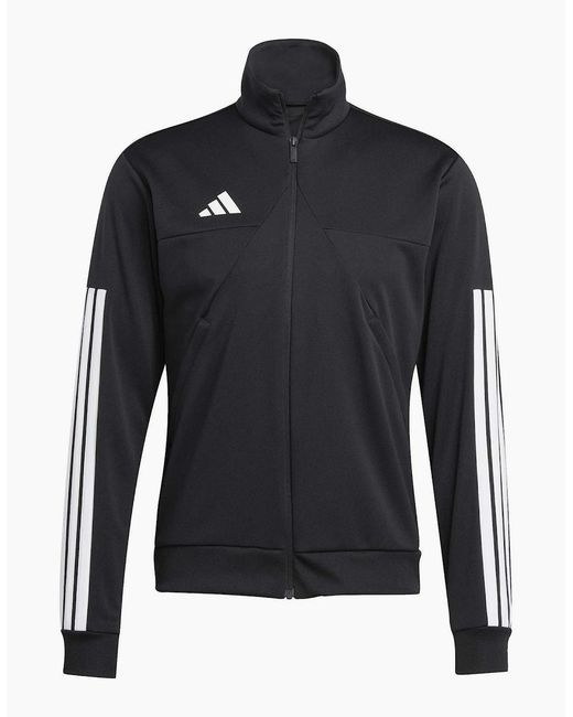 Adidas Black Tiro High Neck Long Sleeve Athletic Top for men