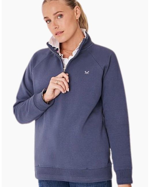Crew Blue Half Zip Sweat Sweatshirt