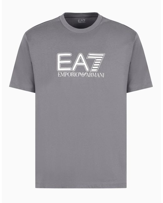 EA7 Gray Large Logo T-Shirt for men