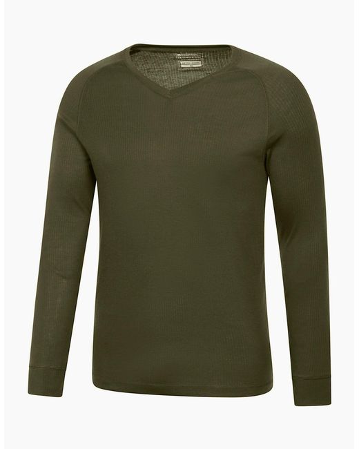 Mountain Warehouse Green Talus V Neck Thermal Top for men