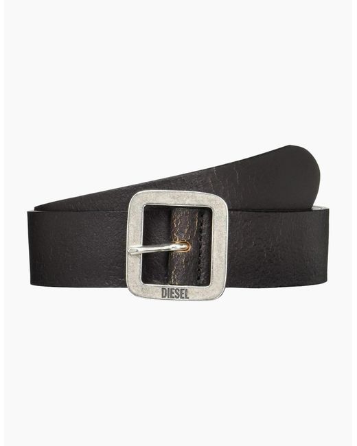 DIESEL White B-Rocco Genuine Leather Belts For Trousers Jeans Metal Buckle for men