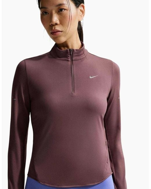 Nike Blue Ladies Swift Quarter Zip Running Top