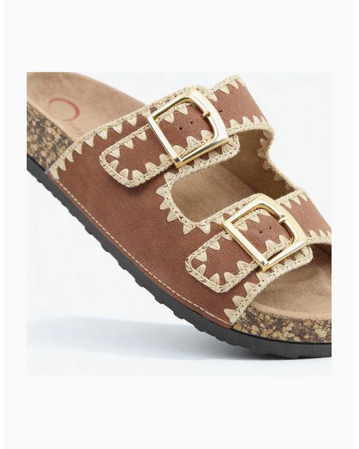 Heavenly Feet Brown Sandy Mules Sandals Bark