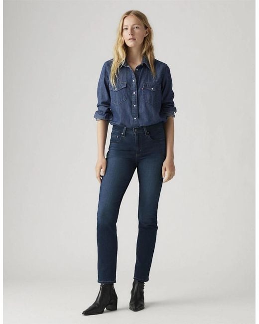 Levi's Blue Levi's High Rise Straight Leg Jeans