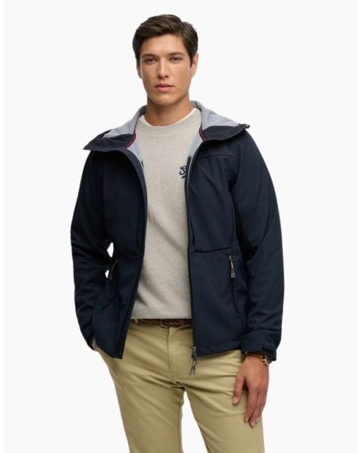 Superdry Blue Trekker Hooded Softshell Jacket for men