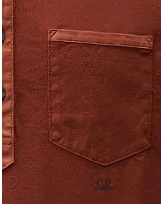 C P Company Red Micronet Jersey Pocket Polo Shirt for men