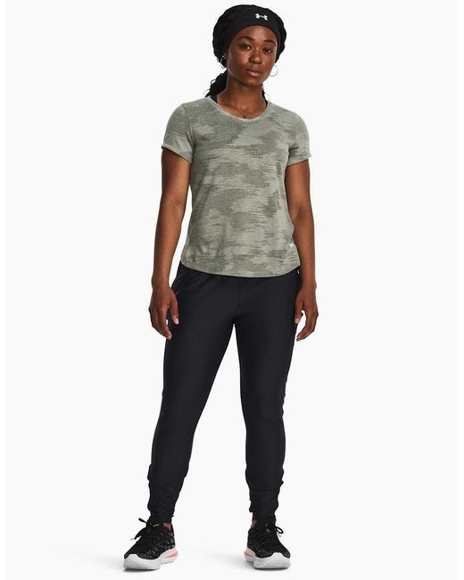 Under Armour Black Qualifier Elite Solid Patterned Slim Track Pants