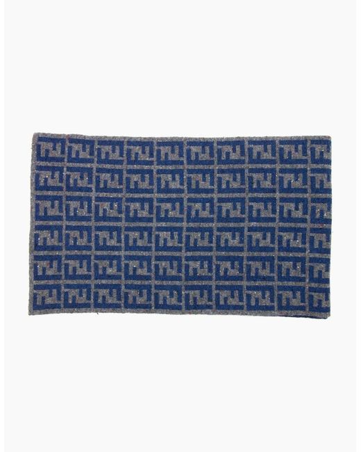 Fendi Blue Sciarpa Maglia Logo Scarf Royal for men