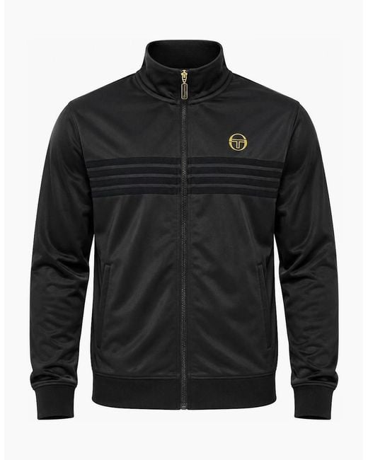 Sergio Tacchini Black Varena Track Top Jacket/ Lurex for men