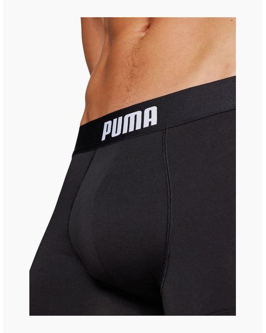 PUMA Black 2-Pack Placed Logo Boxer Briefs for men
