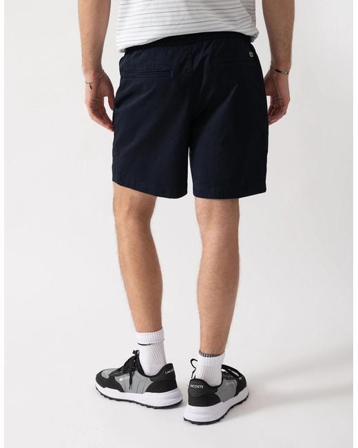Lacoste Black Relaxed Fit Stretch Cotton Shorts for men
