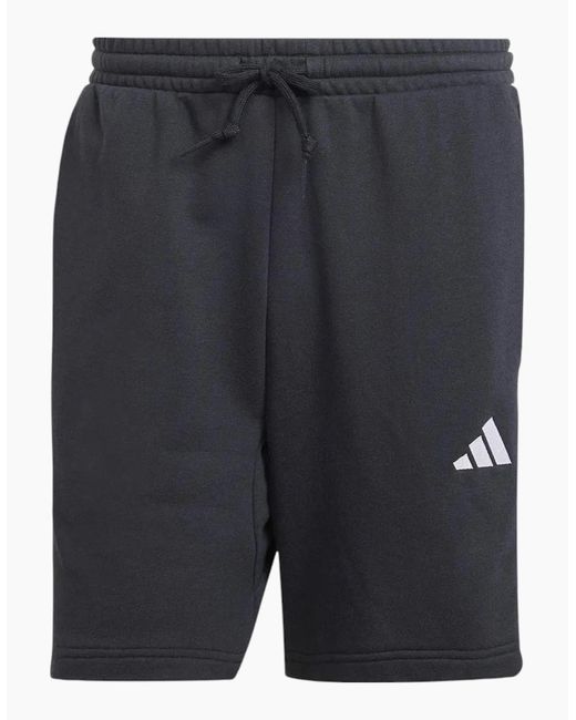 Adidas Black Essential 3 Stripes French Terry Shorts Summer Casual Beach Bermuda for men