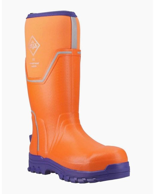 Muck Boot Orange Grit S5 Wellingtons for men