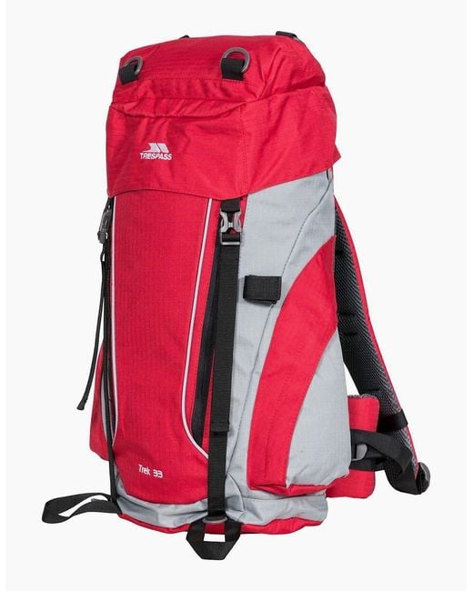 Trespass Red Trek 33L Rucksack Backpack With Logo for men