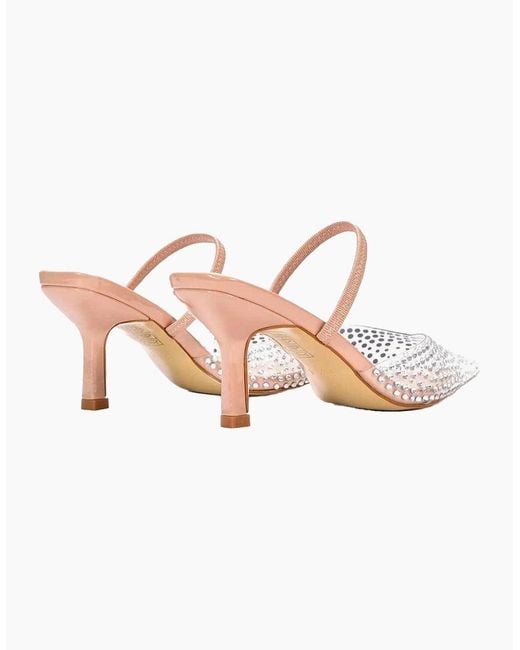 XY London Pink Ladies Tia Patent Perspex Court Shoes