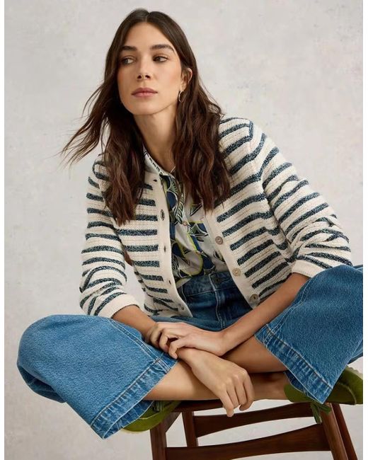 White Stuff Blue Belle Stitchy Cardi Multi