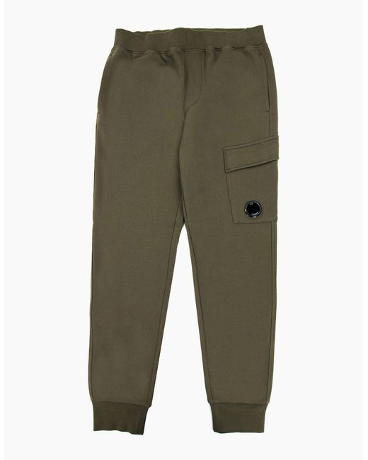 C P Company Green Diagonal Raised Fleece Lens Sweat Pant 665 for men