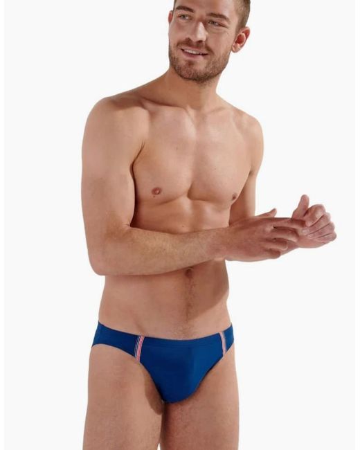 Hom Blue Nautical Cup Swim Micro Briefs for men