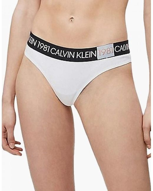 Calvin Klein White 1981 Bold Cotton Thong