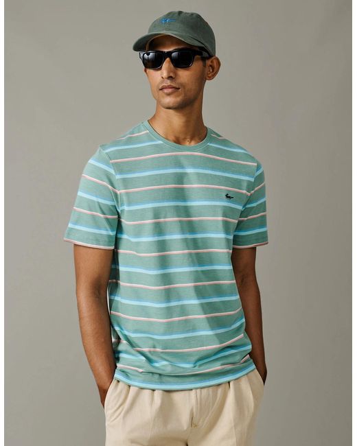 aubi Green Berkeley Slub T-Shirt for men