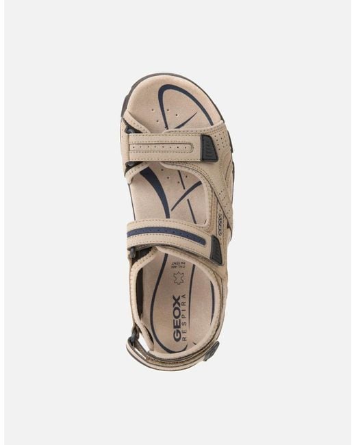 Geox Natural Strada Faux Nubuck Sandals for men