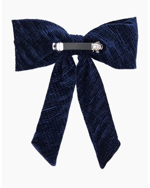 Nooki Design Blue Crinkle Velvet Bow