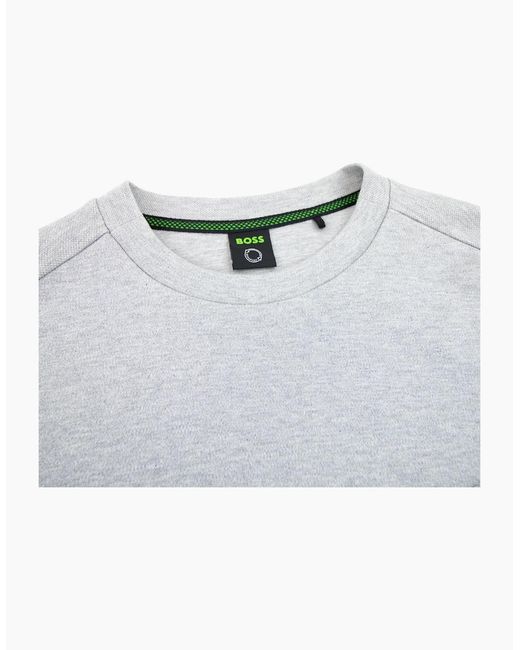 Boss White Salbo Curved Logo Sweatshirt 059 for men